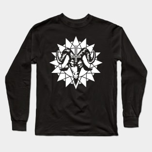 Satanic Goat Head with Chaos Star (white) Long Sleeve T-Shirt